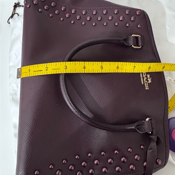 Coach Merlot Margot Studded Leather Satchel - Picture 8 of 10